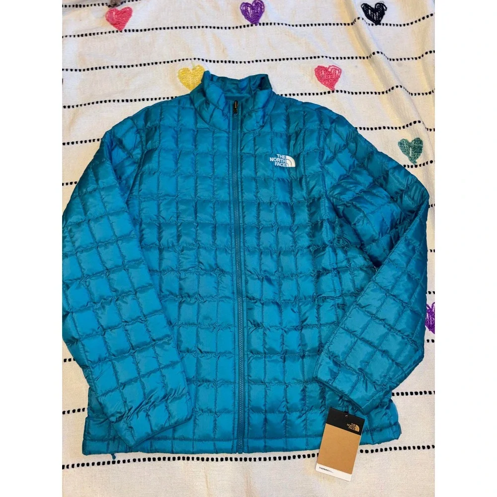 The North Face Mens Thermoball Eco Jacket Digital Steel Blue Puffer Size Large